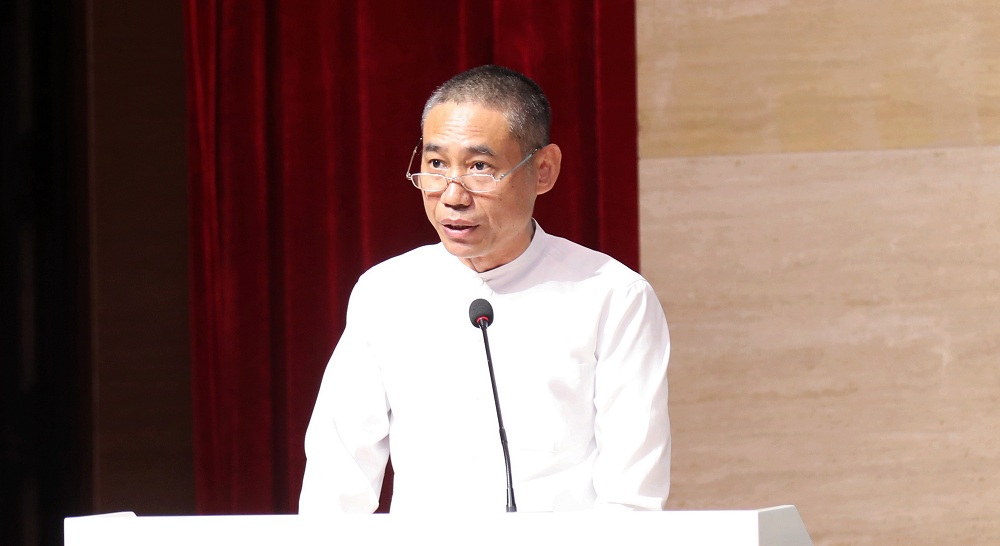 廣西美協駐會副主席、秘書長陳毅剛在致辭