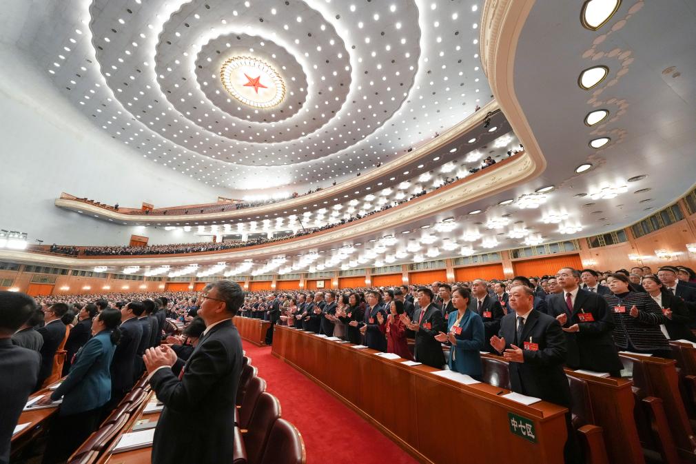 3月5日，第十四屆全國人民代表大會第二次會議在北京人民大會堂開幕。新華社記者 王毓國 攝