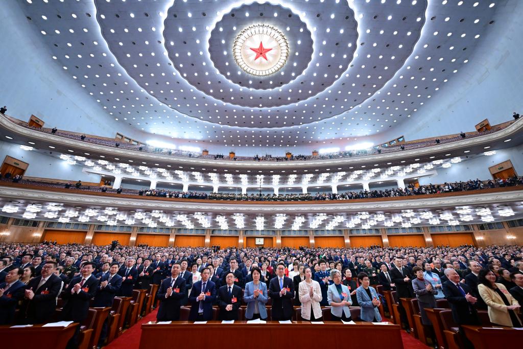 3月10日，中國人民政治協(xié)商會議第十四屆全國委員會第二次會議在北京人民大會堂舉行閉幕會。新華社記者 翟健嵐 攝
