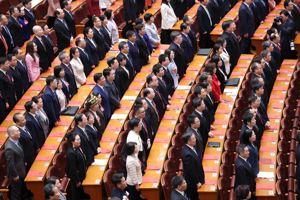 3月11日，第十四屆全國人民代表大會第二次會議在北京人民大會堂舉行閉幕會。新華社記者 丁林 攝