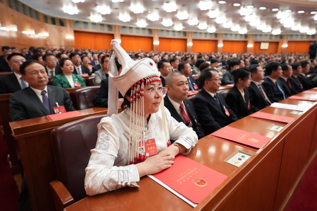 3月11日，第十四屆全國人民代表大會第二次會議在北京人民大會堂舉行閉幕會。新華社記者 王毓國 攝