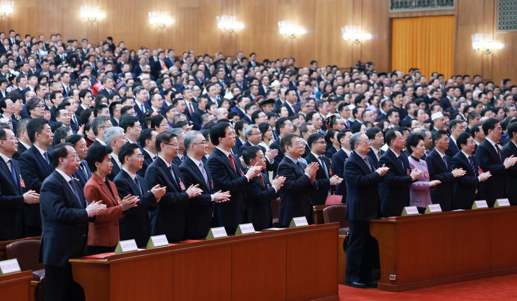 3月11日，第十四屆全國人民代表大會第二次會議在北京人民大會堂舉行閉幕會。新華社記者 王曄 攝